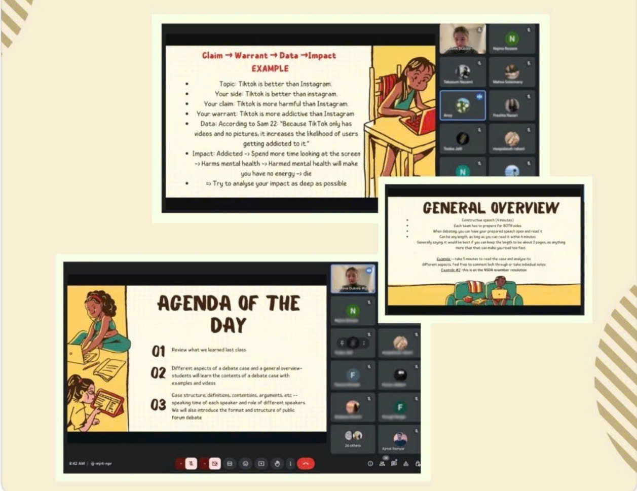 Online Public Forum debate class for Afghan girls
